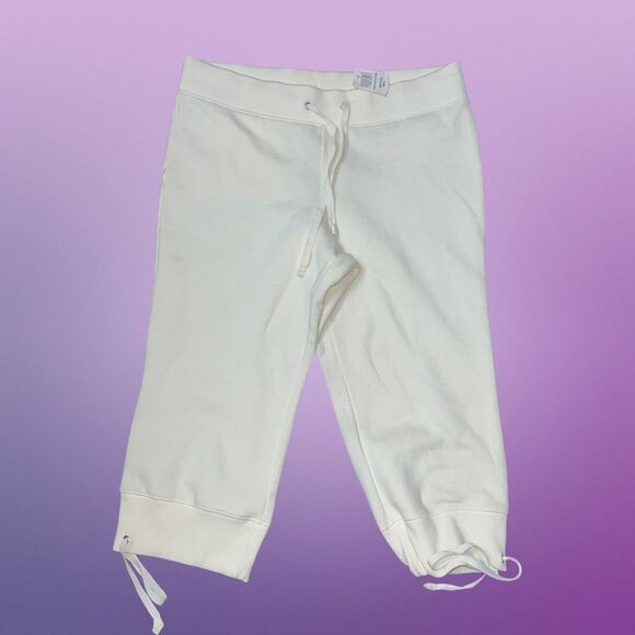 NWT Lady Footlocker Spark Fleece Capri Off White Size Small - Picture 2 of 5